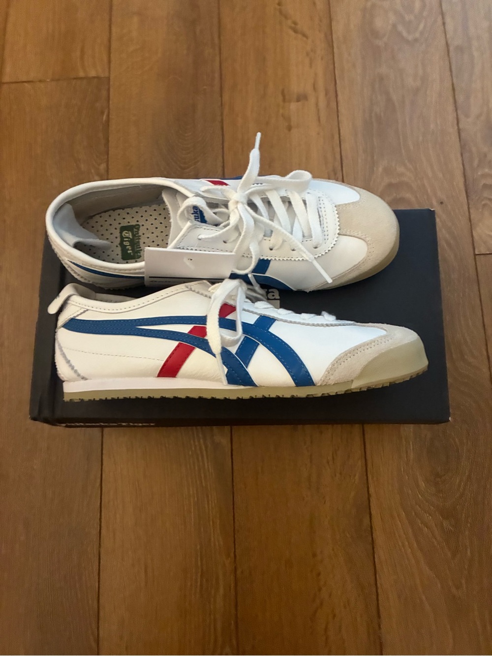 Onitsuka Tiger by Asics Mexico 66 kids White Blue Red Leather Sneakers